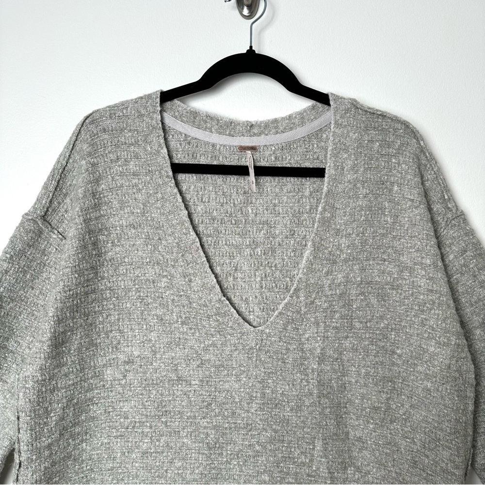 Free People Heart It Boho Side Lace Up Long V-Neck Sweater Dress Cozycore - Picture 6 of 15